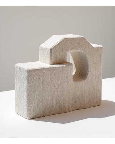 モジュラー編みで作られた幾何学的なオブジェ