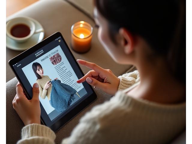 タブレットでオンラインレッスンを受ける女性