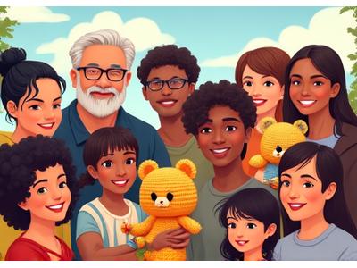 多様なあみぐるみ作品が世界中の人々に楽しまれている様子を示すイメージ