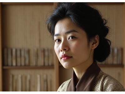 さをり織りの創始者、城みさを氏のポートレート