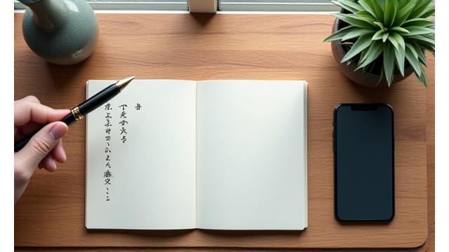 ペンとノート、個人情報入力フォームのイメージ