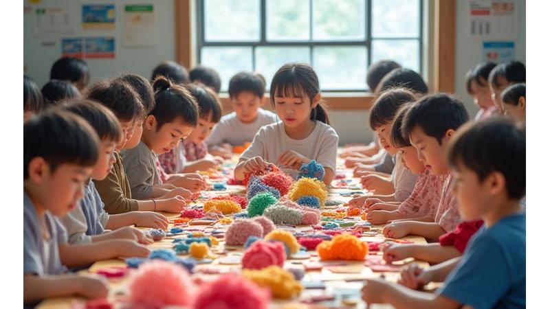 大森小学校でのクラフト授業風景