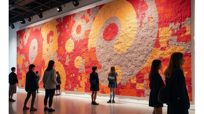 世田谷中学校での文化祭作品展示
